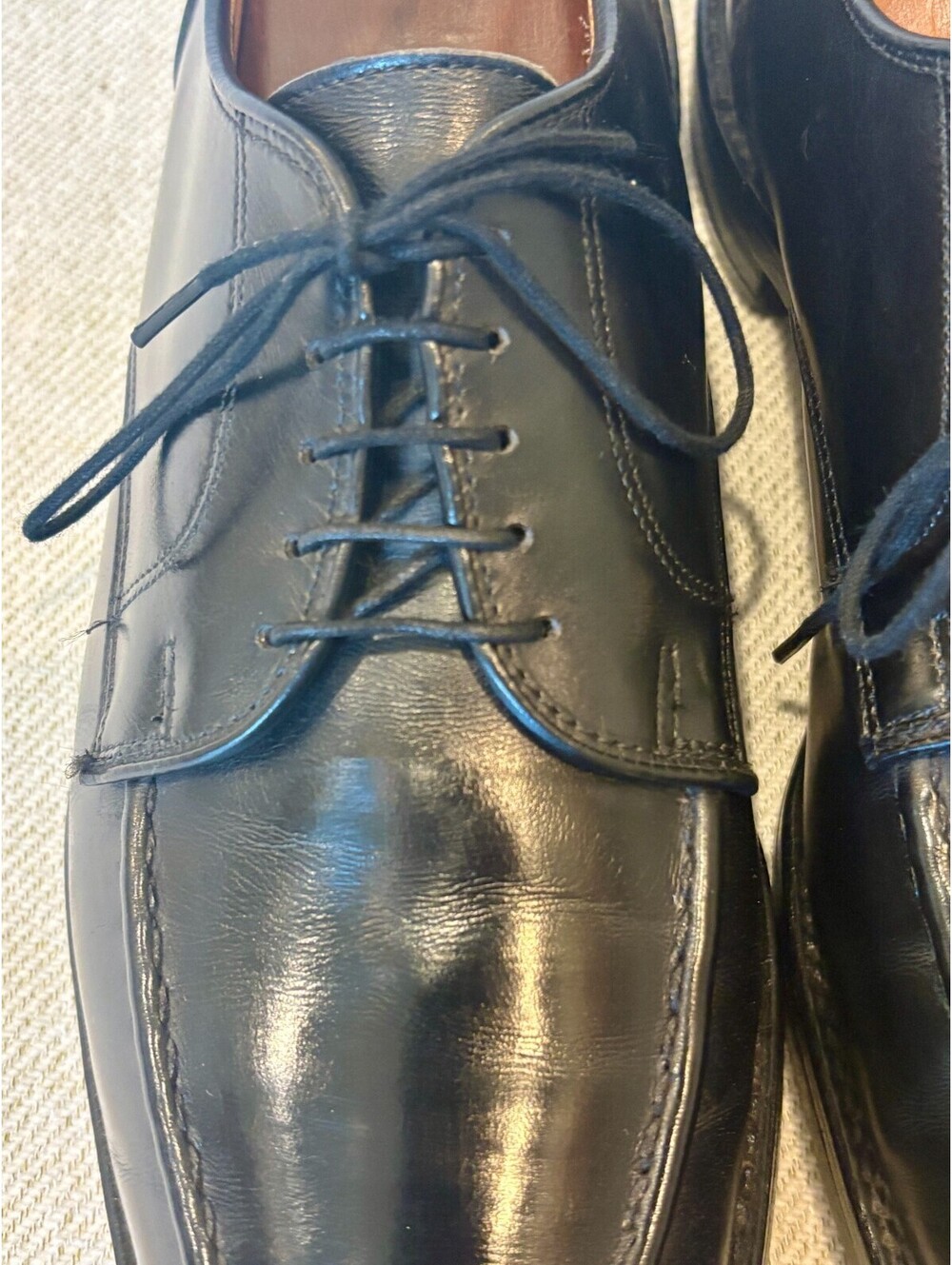 Allen Edmonds Bradley Black Leather Split Toe Derby Shoes 9.5 D Wood Shoe Trees - Picture 9 of 15